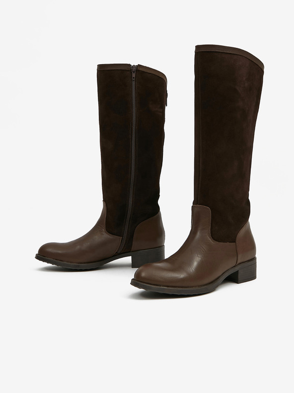 Ojju Tmavohnedé semišové čižmy OJJU