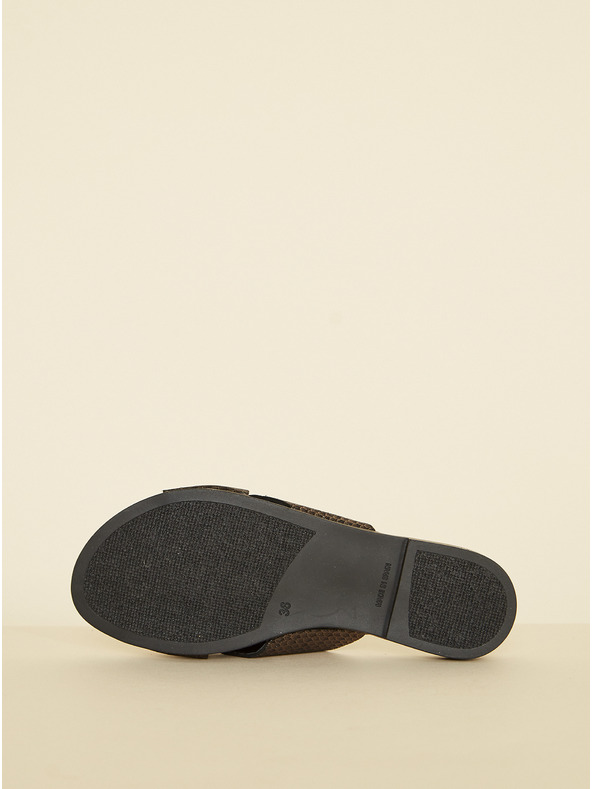 Ojju Čierne kožené papuče OJJU