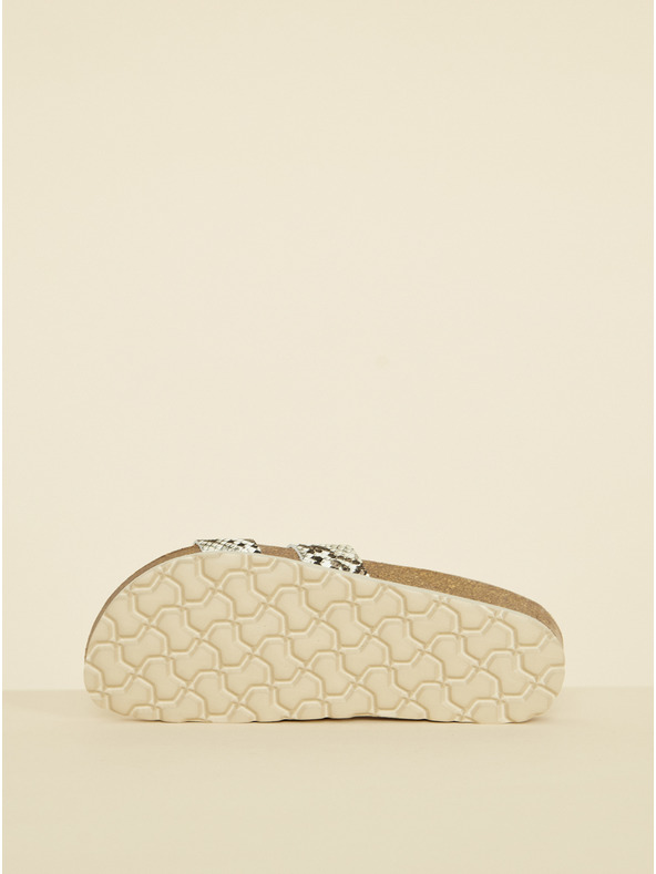 Ojju Béžové dámske papuče s hadím vzorom OJJU