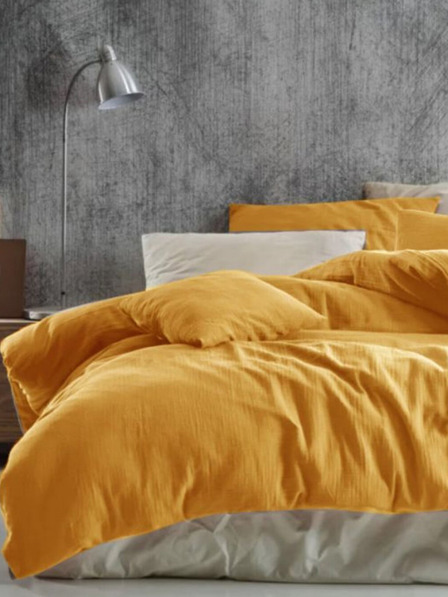 Kvalitex Mušelínová posteľná bielizeň 140x200, 70x90cm žltá Kvalitex