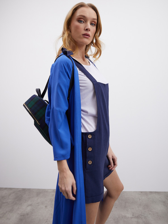 ZOOT.lab Tmavomodré dámske ľanové šortky s lakom ZOOT.lab Paulina