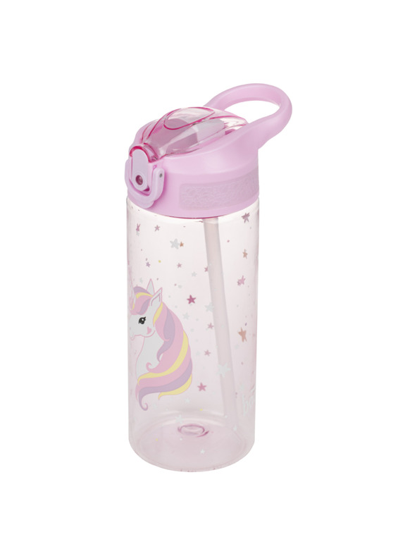 BAAGL  BAAGL Tritánová fľaša na pitie s slamkou Rainbow Unicorn 500 ml