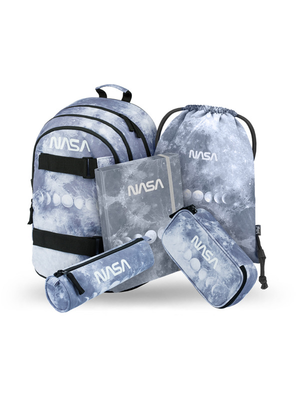 BAAGL  BAAGL 5 SET Skate NASA Grey: batoh, peračník, puzdro, vrecko, dosky