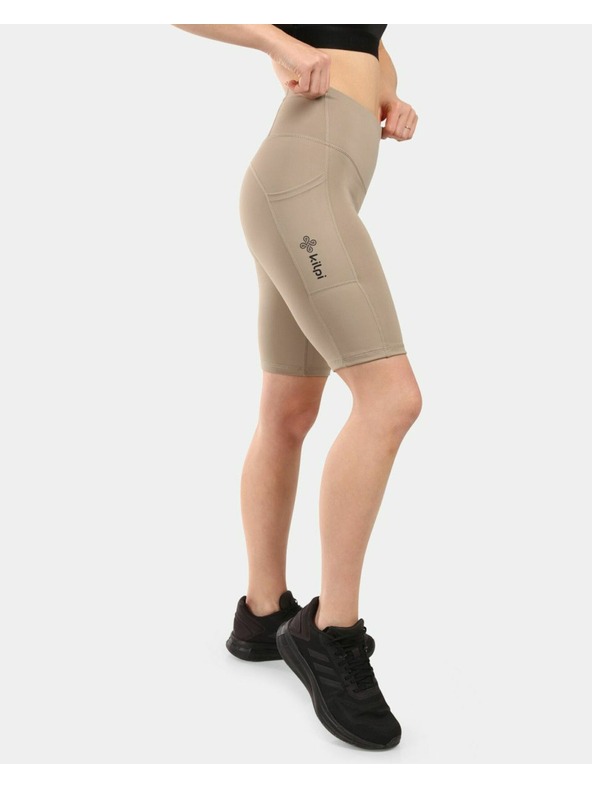 Kilpi Dámske krátke legíny Kilpi ARTEMI-W s funkciou OPTI-DRY Khaki