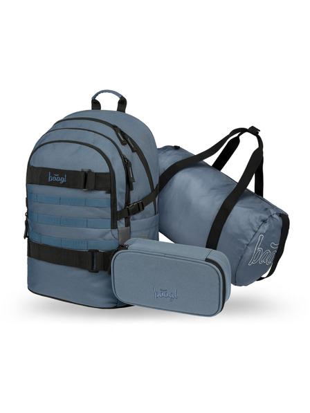 BAAGL  BAAGL SET 3 Skate Dust Blue: batoh, peračník, športová taška