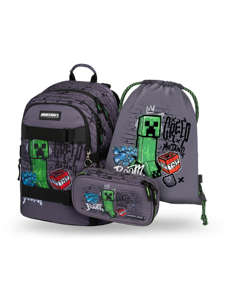 BAAGL  BAAGL SET 3 Skate Minecraft TNT: Batoh, Etue, Vrecko