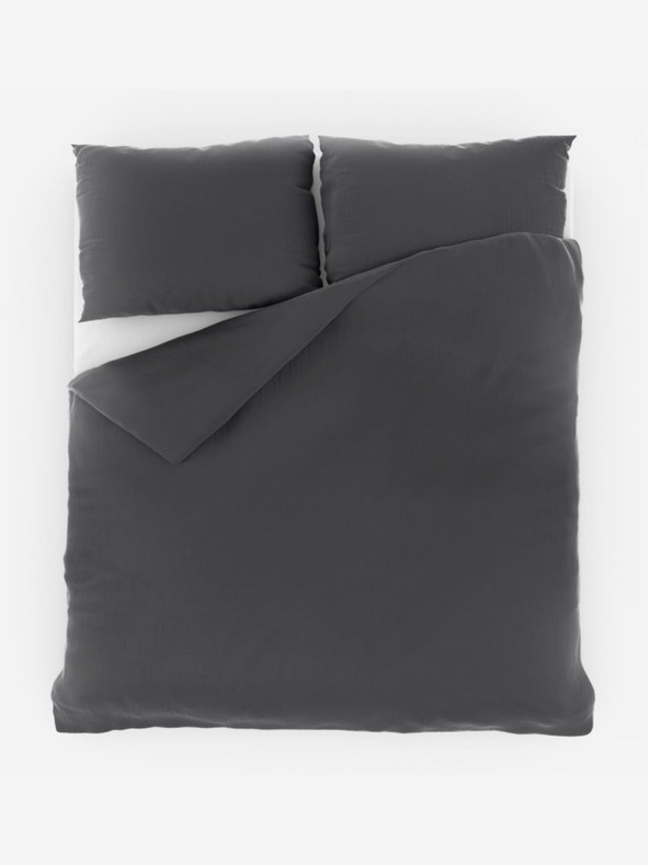 Kvalitex Francúzska mušelínová posteľná bielizeň 240x200, 70x90cm tmavo sivá Kvalitex