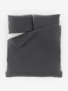 Kvalitex Francúzska mušelínová posteľná bielizeň 240x200, 70x90cm tmavo sivá Kvalitex