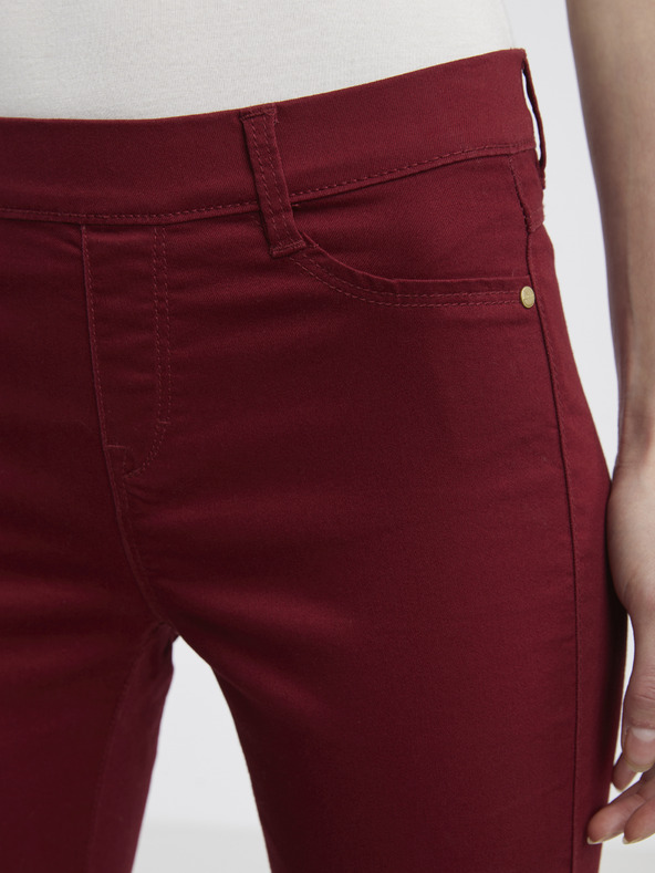 CAMAIEU Červené dámske kapri nohavice CAMAIEU