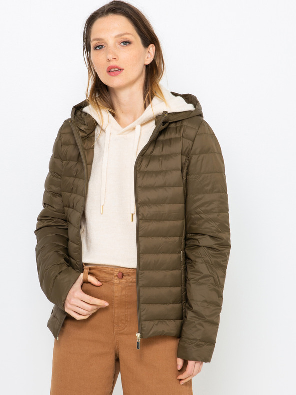 CAMAIEU Khaki prešívaná bunda CAMAIEU