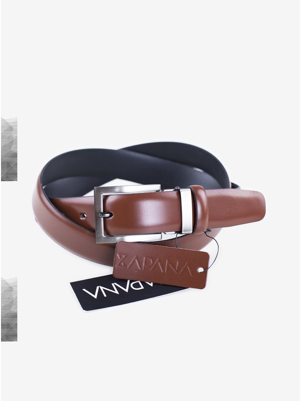 Zapana Hnedý pánsky kožený opasok Zapana Satyr