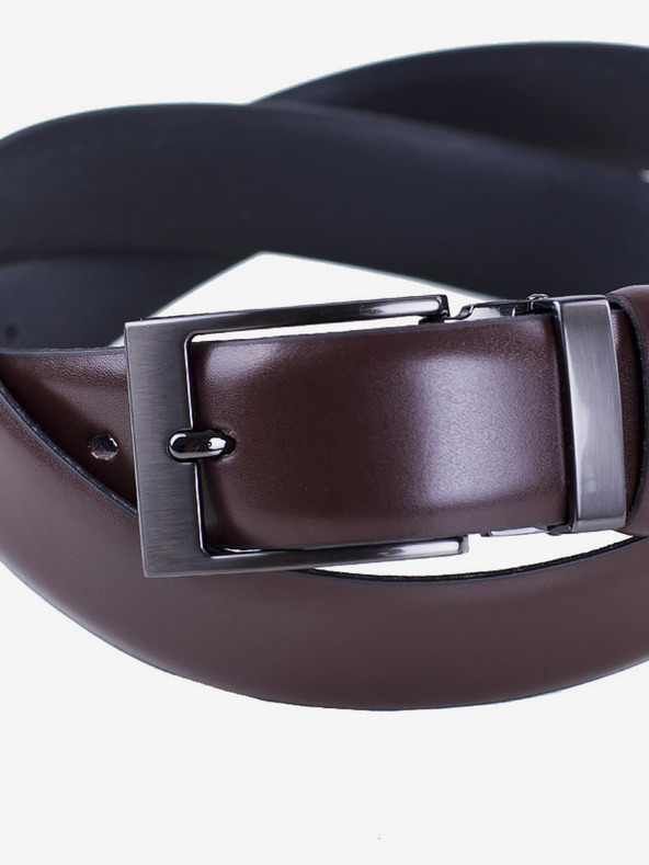 Zapana Tmavohnedý pánsky kožený opasok Zapana Satyr