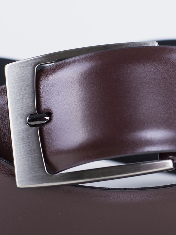 Zapana Tmavohnedý pánsky kožený opasok Zapana Flow