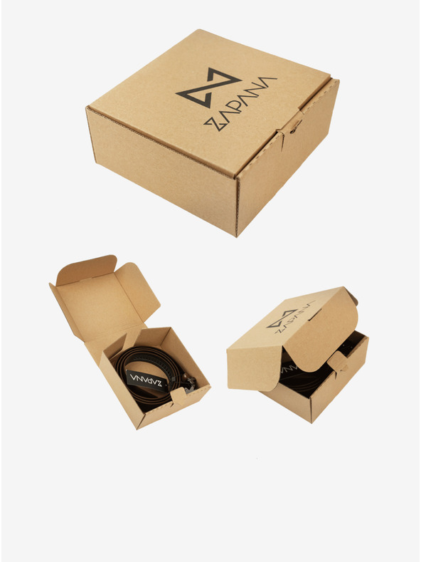 Zapana Tmavohnedý pánsky kožený opasok Zapana Flow