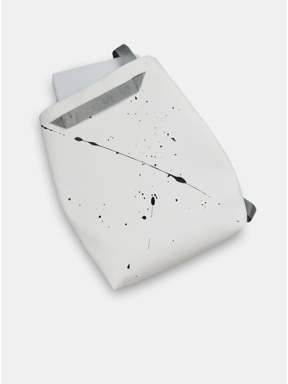 Xiss Biely dámsky vzorovaný batoh Xiss Splashed White City Red