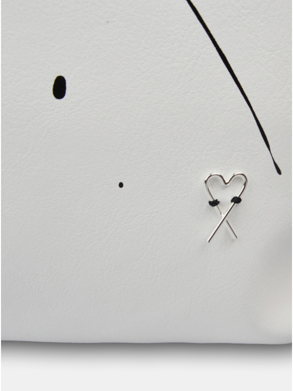 Xiss Biely dámsky vzorovaný batoh Xiss Splashed White City Red