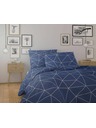 Kvalitex Predĺžené bavlnené posteľné obliečky NORDIC COLLECTION 140x220, 70x90cm GRID modré