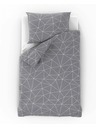 Kvalitex Predĺžená bavlnená posteľná bielizeň NORDIC COLLECTION 140x220, 70x90cm GRID sivá