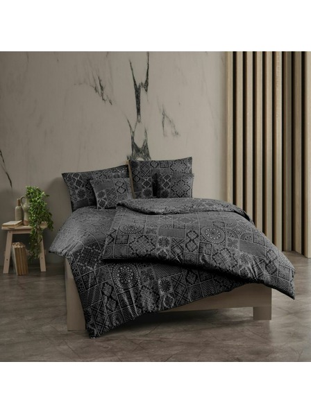 Kvalitex Francúzska bavlnená posteľná bielizeň renforcé 240x220, 70x90cm TOKYO čierna