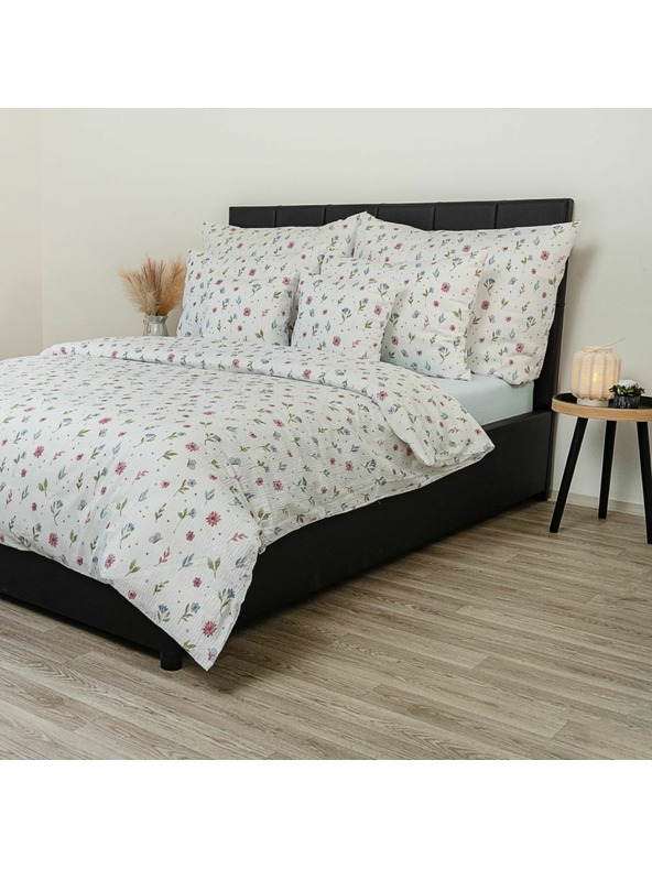 Kvalitex Francúzska krepová posteľná bielizeň 240x200, 70x90cm Letná lúka