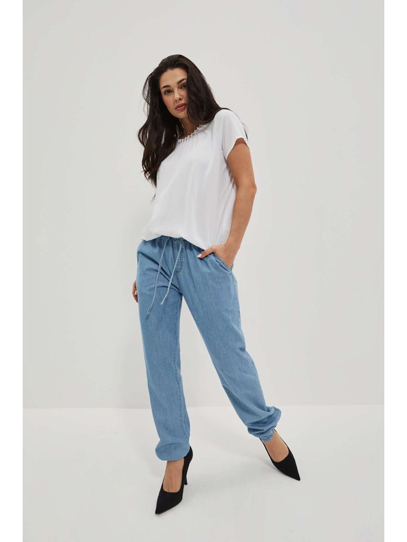 Moodo Dámske džínsy Moodo – svetlo modré