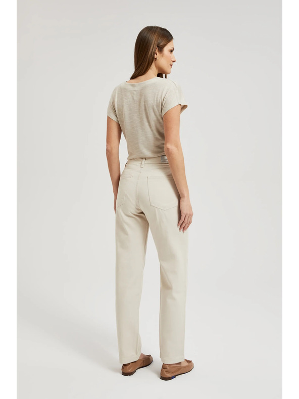 Moodo Dámske džínsy Moodo – svetlo béžová