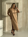 Edoti Oversize maxi šaty - camel farba