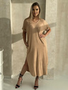 Edoti Oversize maxi šaty - camel farba