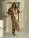 Edoti Oversize maxi šaty - camel farba