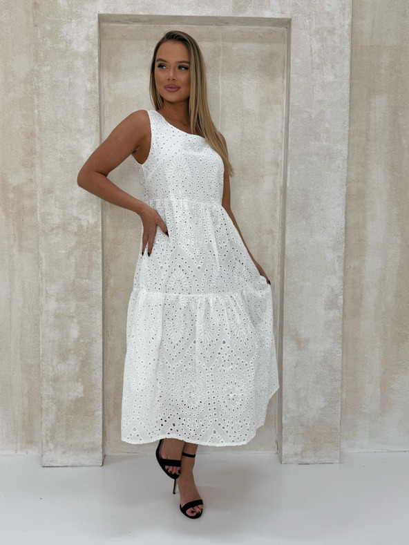 Edoti Richelieu maxi šaty - biele