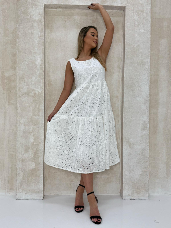 Edoti Richelieu maxi šaty - biele