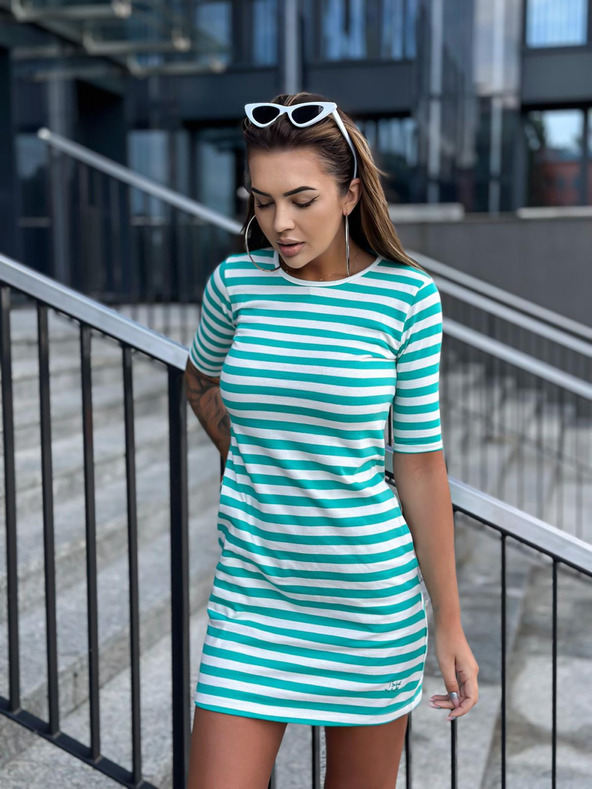 Edoti Tunikové šaty basic mini - zelené