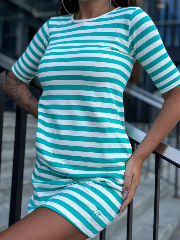 Edoti Tunikové šaty basic mini - zelené