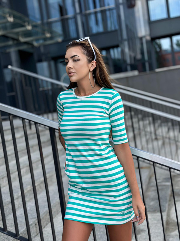 Edoti Tunikové šaty basic mini - zelené