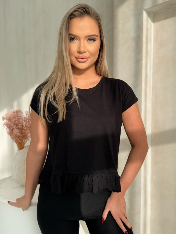 Edoti Tričko s volánom - čierne