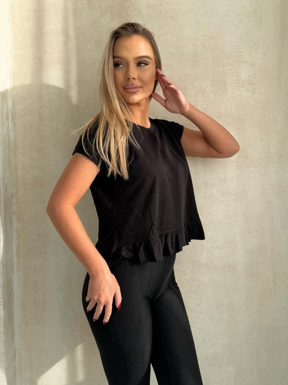 Edoti Tričko s volánom - čierne