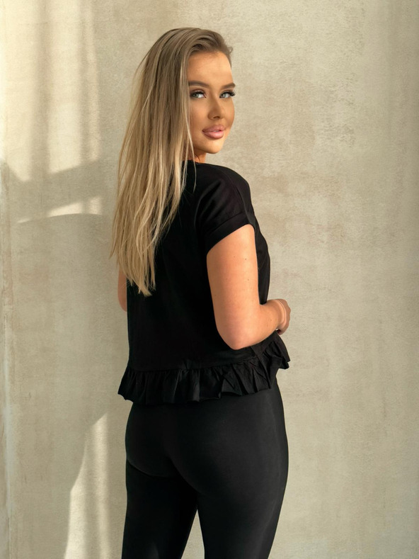 Edoti Tričko s volánom - čierne