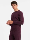 Ombre Clothing BASIC pánska bavlnená mikina BASIC bordó Ombre Clothing
