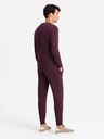 Ombre Clothing BASIC pánska bavlnená mikina BASIC bordó Ombre Clothing