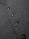 Ombre Clothing Pánska sivá obleková vesta s klasickými detailmi a podšívkou
