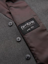 Ombre Clothing Pánska sivá obleková vesta s klasickými detailmi a podšívkou