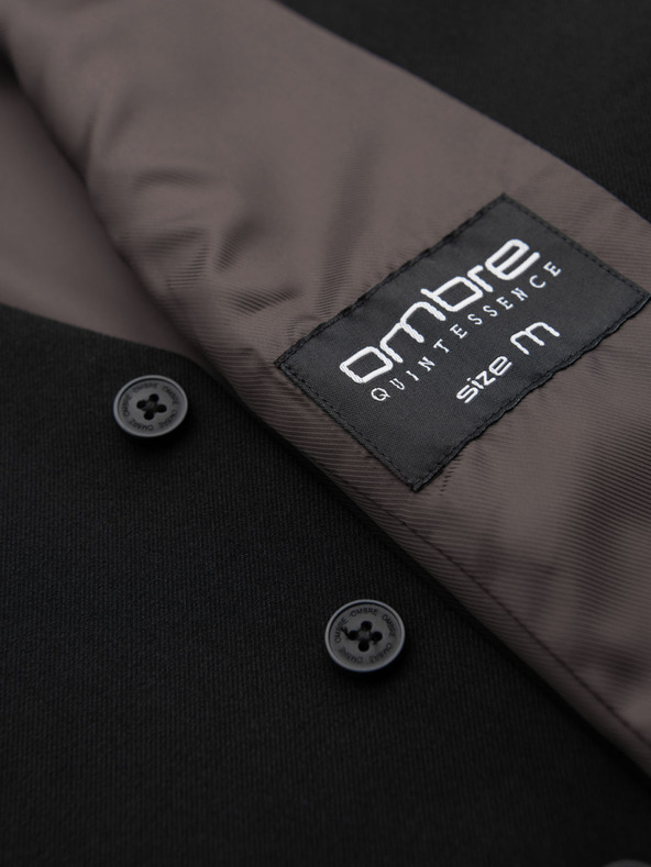 Ombre Clothing Pánska čierna obleková vesta s klasickými detailmi a podšívkou