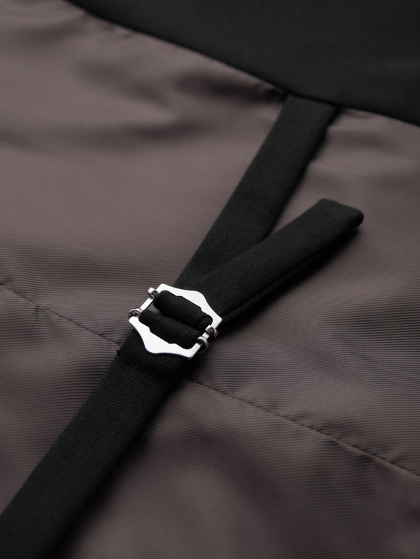 Ombre Clothing Pánska čierna obleková vesta s klasickými detailmi a podšívkou