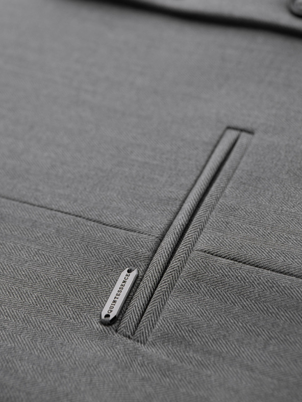 Ombre Clothing Elegantná pánska svetlosivá vesta SLIM FIT