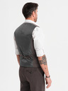 Ombre Clothing Pánska sivá elegantná vesta SLIM FIT