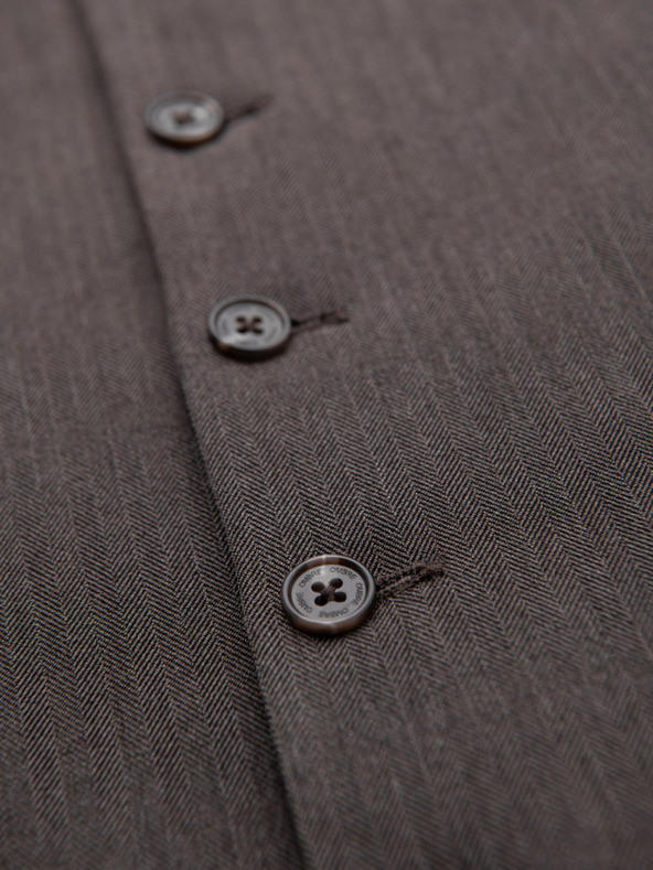 Ombre Clothing Pánska sivá elegantná vesta SLIM FIT