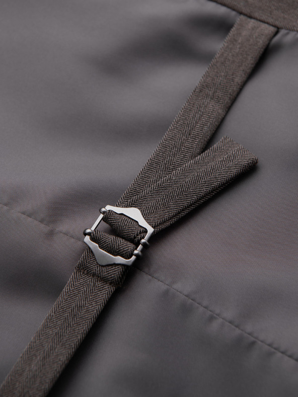 Ombre Clothing Pánska sivá elegantná vesta SLIM FIT