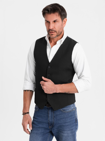 Ombre Clothing Elegantná pánska vesta SLIM FIT