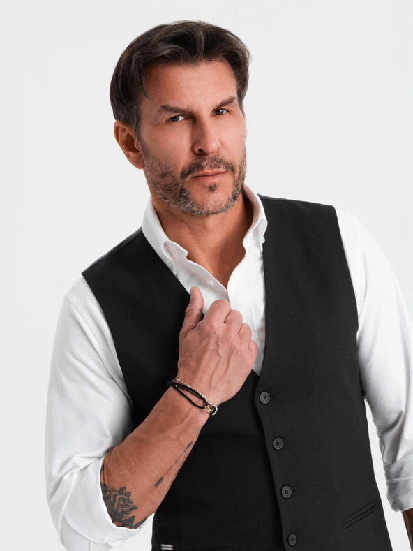Ombre Clothing Elegantná pánska vesta SLIM FIT
