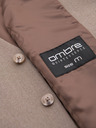 Ombre Clothing Pánska béžová obleková vesta s klasickými detailmi a podšívkou